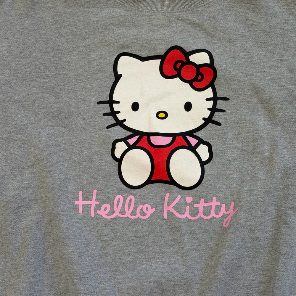 Hybrid Apparel Gray Hello Kitty Crewneck with Pink & Red Accents - Picture 2 of 5